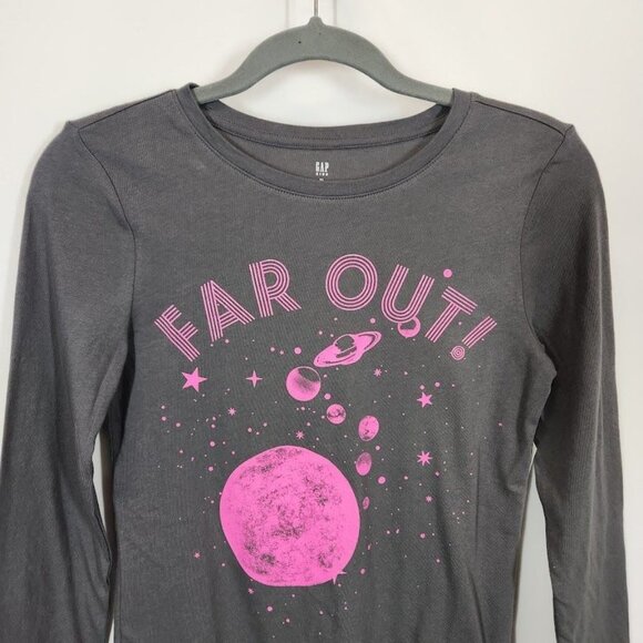 NWT Gap Kids Girls Space Graphic Tee in Gray Size XL - Picture 3 of 8